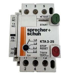 Sprecher + Schuh Motor Starter 1.6-2.5A KTA 3-25-2.5A Aux Contact KT3-25-PA-11 - Picture 1 of 7