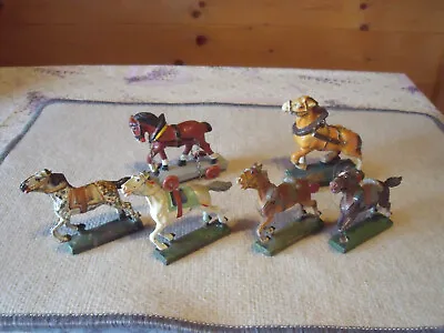 Antikes Spielzeug Massefiguren Konvolut Massepferde Lineol • 44€