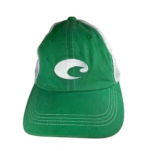 Costa Del Mar Mint Green Adjustable Hat Cap Mesh Back Sunglasses Green and White