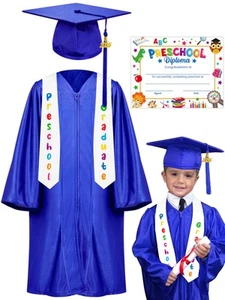 QZYL Preschool Graduation Cap and Gown Set Unisex Kindergarten Graduation Out... - Picture 1 of 7