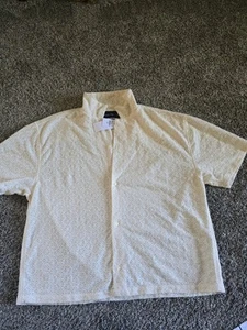 Abercrombie & Fitch Women’s Cropped Lace Button Shirt Large Cream Floral NWT - Picture 1 of 11
