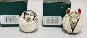 2x Harmony Kingdom Roly Polys Fang And Bela Figurine Boxes Bat Vampire - Picture 1 of 5