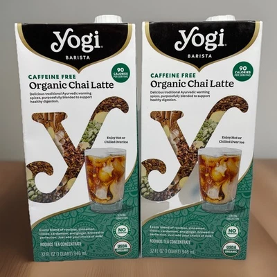 Yogi Barista Chai Latte orgánico ligero, concentrado de té negro, 32 oz 2 cajas Foto 1 de 3