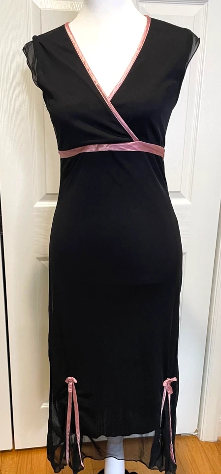 Vtg Y2K Ruby Rox Womens Mesh Babydoll Midi Dress Size S Whimsigoth HOCO Coquette - Image 1 of 4