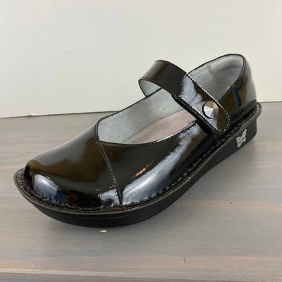 Alegria Y2K Marcy Mary Jane Shoes Women Size 7-7.5 Black Patent Leather Chunky - Image 1 of 4