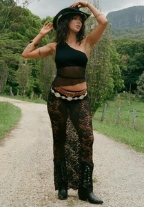 Prinzessin Polly Damen Lombardio Spitze Maxirock schwarz Größe US 6 neu - Bild 1 von 6