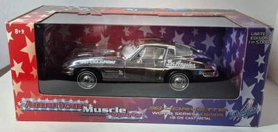 1963 Corvette Dodgers American Muscle Sports Diecast 1:18 Car - Silver - Image 1 of 4