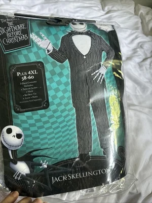JACK SKELLINGTON Costume~Nightmare Before Christmas~Plus XXXL  4XL 58-60 - Image 1 of 4