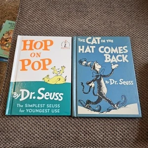 2 VtgHardcovers 1st Edition 1963 RarecopyHop on Pop by Dr. Seuss&Cat In Hat 1958 - Picture 1 of 16