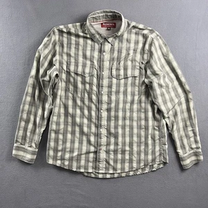 Simms Shirt Mens XL Green Big Sky LS Plaid Fishing Vented Pearl Snap Outdoor - Picture 1 of 9