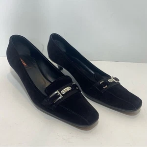 Prada Maria Y2K Vibrage Kitten Heels in Schwarz Wildleder Silber Hardware Größe 11 M - Bild 1 von 10
