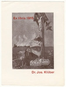 MATHILDE ADE: Exlibris für Jos. Klüber, Gebet an Flurkreuz - Picture 1 of 1