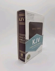 KJV Large Print Compact Reference Bible, Burgundy Bonded Leather - Foto 1 di 13