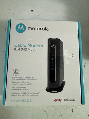 MOTOROLA 8x4 Cable Modem, Model MB7220, 343 Mbps DOCSIS 3.0 - Image 1 of 4