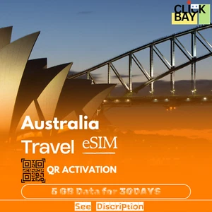 [eSIM] Australia Travel e-SIM High-Speed 5GB 4G/5G Data for 30 Days (Data only). - Photo 1 sur 7
