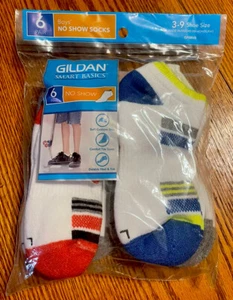 Gildan boys’ No show socks /6 Pair/3-9 Shoe Size - Picture 1 of 1