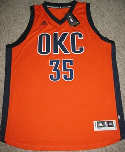 Kevin Durant Oklahoma City Thunder Men's Orange Alternate Adidas Swingman Jersey - Picture 1 of 4
