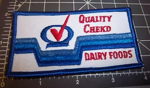1970s Quality Chekd Dairy Foods Embroidered Patch, NEW & UNBENUTZT Patch - Bild 1 von 1