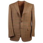 Nwt $4495 Brioni Classic-Fit Golden Brown Layered Check Wool Sport Coat 40 R