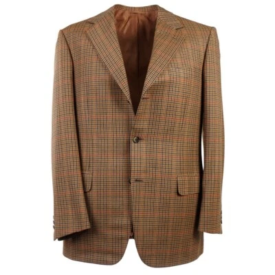 NWT $4495 BRIONI Classic-Fit Golden Brown Layered Check Wool Sport Coat 40 R - Image 1 of 4