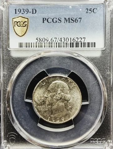 1939-D Washington Quarter PCGS MS67 Cover
