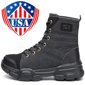 Zapatos de seguridad para hombre Puntera de acero Botas de trabajo antideslizantes Tenis indestructibles talla - Imagen 1 de 19