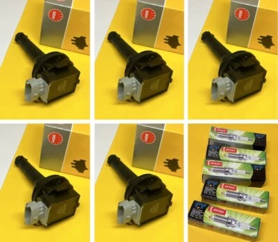 Ignition coils + plugs x 5 for VOLVO C30 T5 2.5L Turbo 07-13 B5254T3 B5254T7 - image 1 of 4