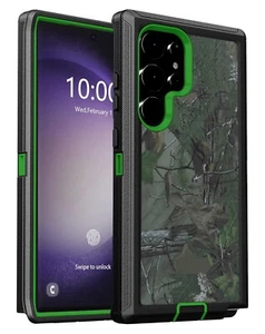 Heavy Duty Case for Samsung Galaxy S25 Ultra Dual layer Camo Green - Photo 1 sur 1