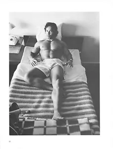 1970s Bodybuilder Shirtless Lying In Bed - Picture 1 of 1