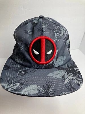 Boné Marvel Deadpool adulto cinza floral bordado logotipo patch alça - Imagem 1 de 4