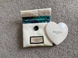 New Authentic GUCCI Beaute Beauty Heart Shaped Makeup Compact Mirror With Pouch