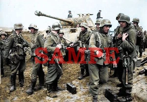 German WW 2 Panzergrenadieres Colorized Photo 8 X 10 Reproduction - Picture 1 of 1