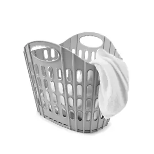 Collapsible Plastic Laundry Basket Folding Washing Clothes Storage Organizer - Picture 1 of 7