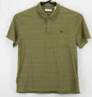 English Laundry Mens Button Up SS Collared Polo Shirt Size XL Green Striped euc