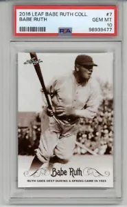 2016 Leaf Babe Ruth Collection #7 Babe Ruth New York Yankees PSA 10 LOW POP 2 - Bild 1 von 2