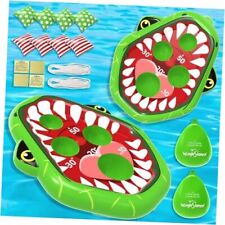  Inflatable Pool Cornhole Games Toys for Kids 4-8,8-12,2PCS Dinosaur green