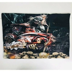 "Juego de edredón Hosima Skull Deluxe Queen 88"" gótico día de los muertos 2 fundas de almohada" - Imagen 1 de 12