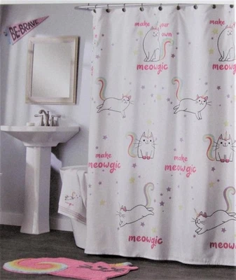 Novidade cortina de chuveiro de banheiro MEOWGIC apresenta gatos gatinhos e magia 70x72 novo na embalagem - Imagem 1 de 4