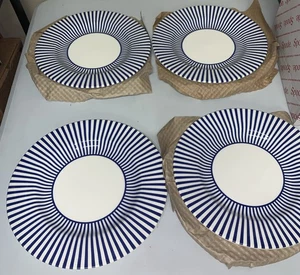 SPODE ITALIAN STECCATO NARROW STRIP 4 SALAD PLATES 8.75" NEW - Picture 1 of 4