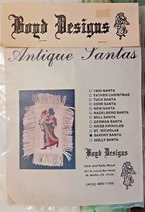Boyd Designs Antiguo Patrón de Punto de Cruz de Navidad SAXONY SANTA (H) - Imagen 1 de 3