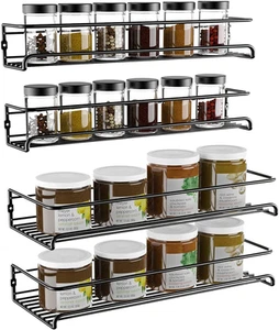 COSANSYS Spice Rack Organiser - 4 Pack 2 Size Hanging Wall Metal Spice Holder... - Picture 1 of 8