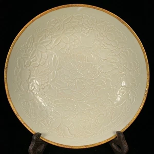 Platos antiguos chinos de porcelana con patrones florales antiguos de la dinastía Song Ware - Imagen 1 de 9