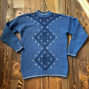 Vintage LizWear Grandpa Fisherman Cottage Coastal Sweater Soft Girl Sz M - Picture 1 of 5