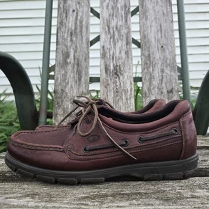 Dexter Shoes Mens 9 1/2 W Navigator Boat Brown Lace Up Moc Toe Slip On Casual - Picture 1 of 12