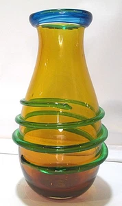 Hermoso jarrón de vidrio artístico soplado a mano multicolor - por Monarch Glass Studio - Imagen 1 de 4