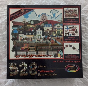 NEW Ceaco "The 12:09- On Time Again" Silhouette Wooster Puzzle 528 Piece Jigsaw - Picture 1 of 3