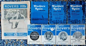 BLACKBURN ROVERS 8 home football progs 1974-78 v wrexham preston chelsea oxford - Picture 1 of 11