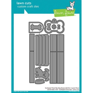 SCALLOPED TREAT BOX DOG HOUSE ADD-ON LF1704 - LAWN FAWN Lawn Cuts Steel Craft Di - Picture 1 of 1