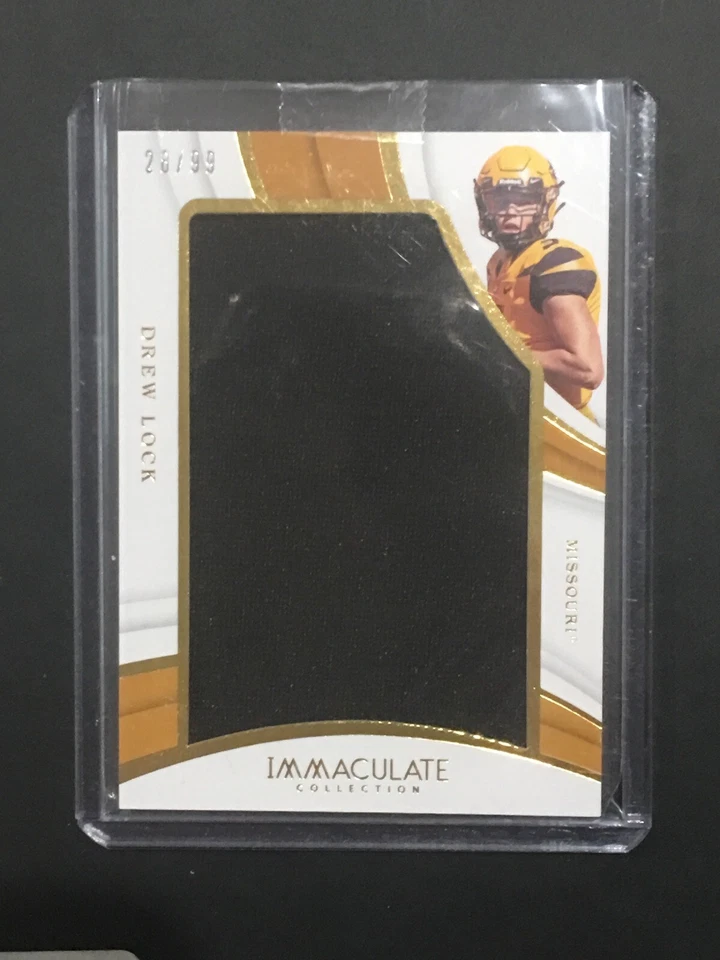🔥 2019 Immaculate Collegiate DREW LOCK Jumbo Patch /99 RC Rookie Mizzou Broncos - Image 1 of 1