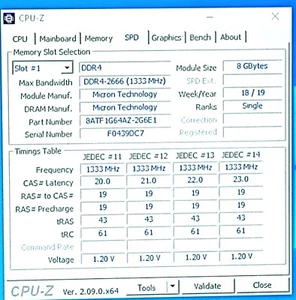 MTA8ATF1G64AZ-2G6E1 Micron 8GB 1Rx8 PC4-2666V DDR4 Desktop RAM Memory - Picture 1 of 4